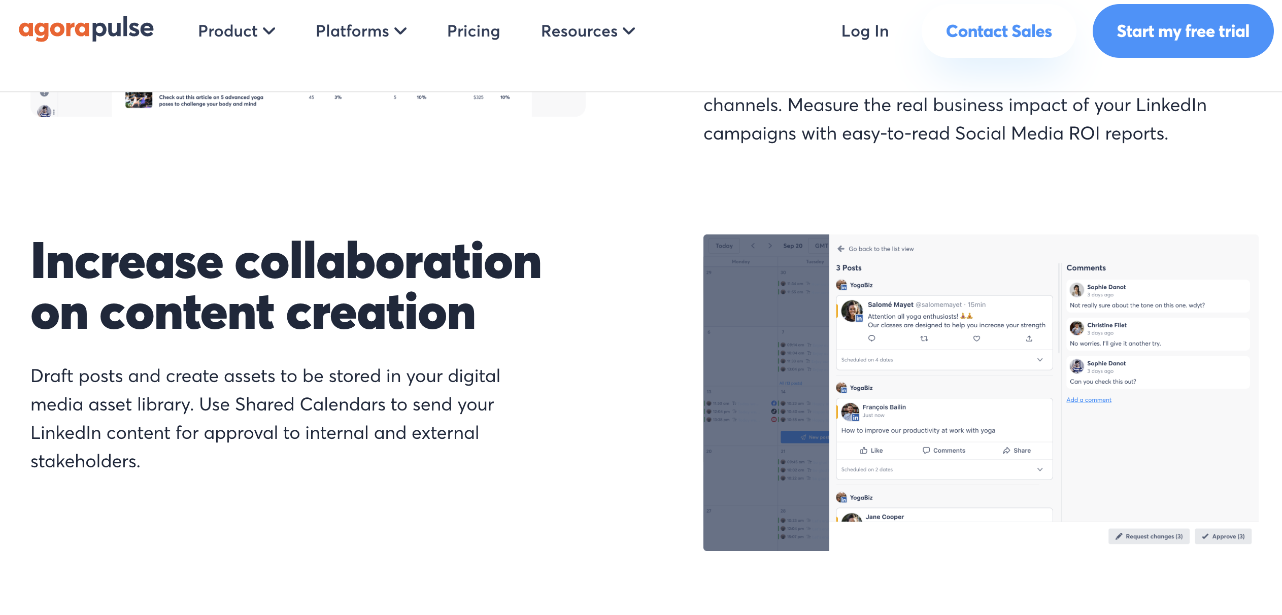 Screenshot of Agorapulse's LinkedIn collaboration
